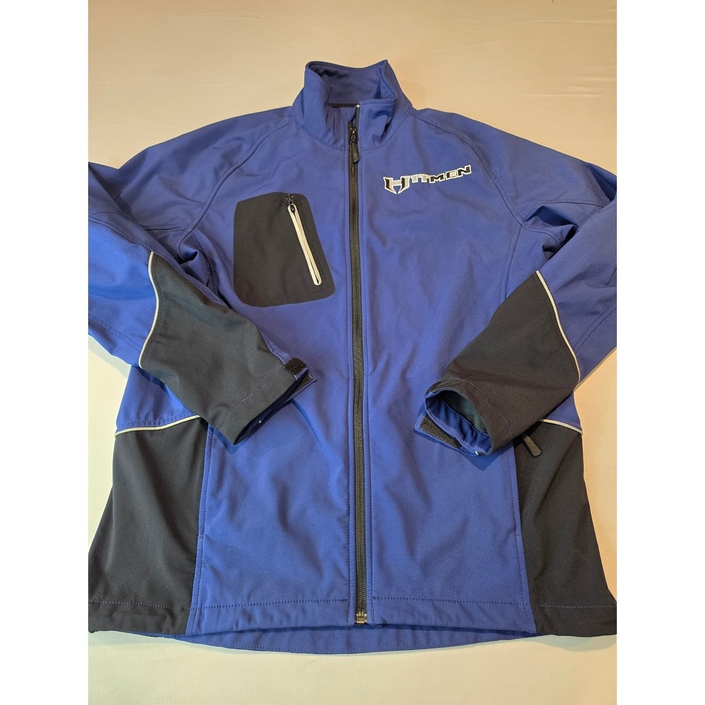 Port Authority New York Hitmen XFL Jacket Mens Small Blue Black Softshell J725